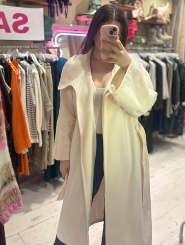 Felt Trench Coat | Cream