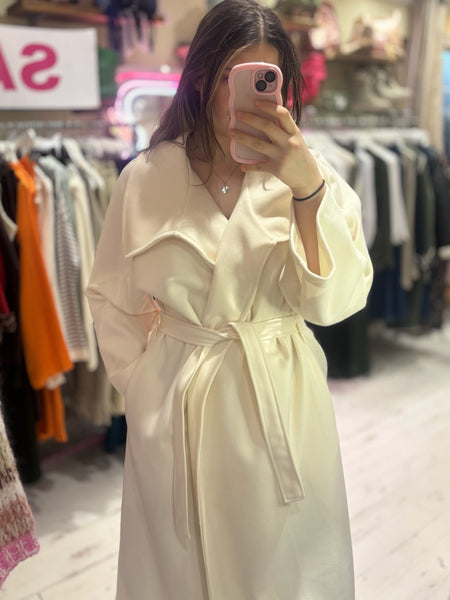 Felt Trench Coat | Cream