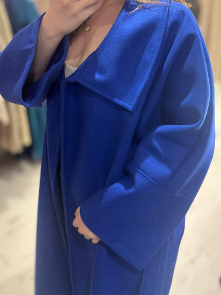 Felt Trench Coat | Royal Blue