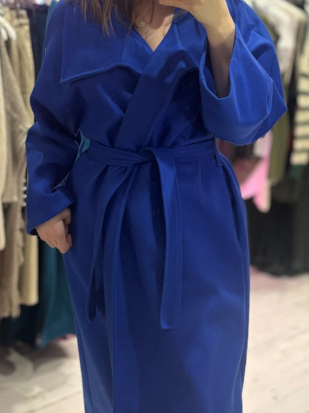 Felt Trench Coat | Royal Blue