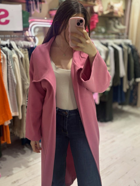 Felt Trench Coat | Pink