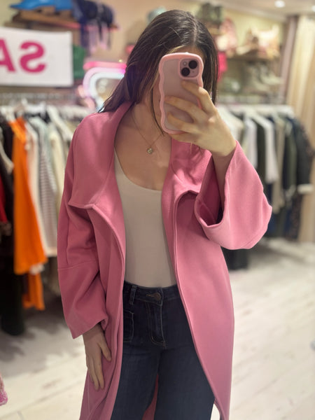 Felt Trench Coat | Pink