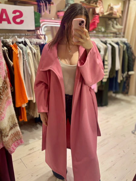 Felt Trench Coat | Pink