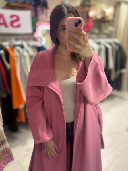 Felt Trench Coat | Pink