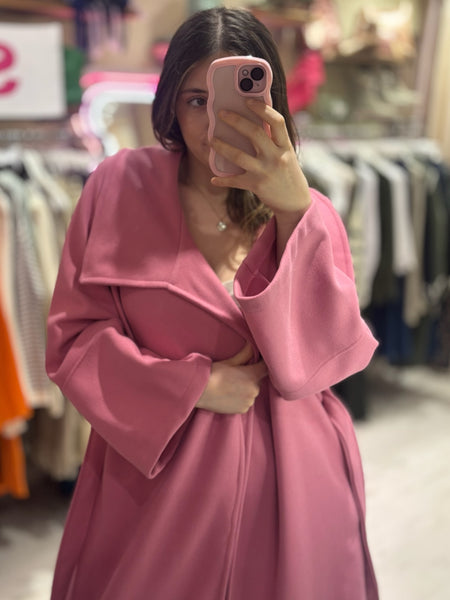 Felt Trench Coat | Pink