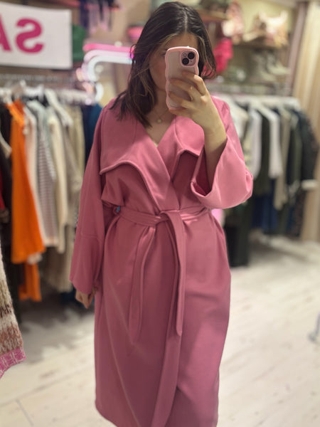 Felt Trench Coat | Pink