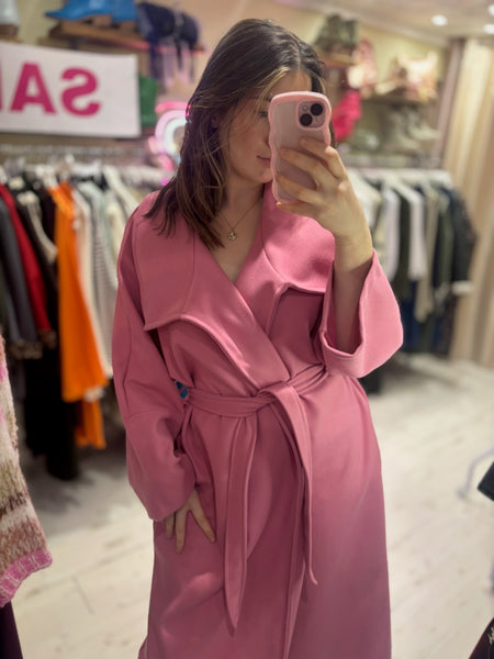 Felt Trench Coat | Pink