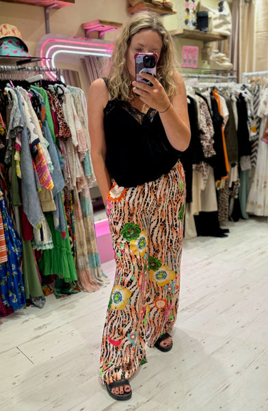 Zadie Animal Print Palazzo Pants | Tiger