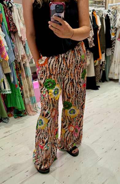 Zadie Animal Print Palazzo Pants | Tiger