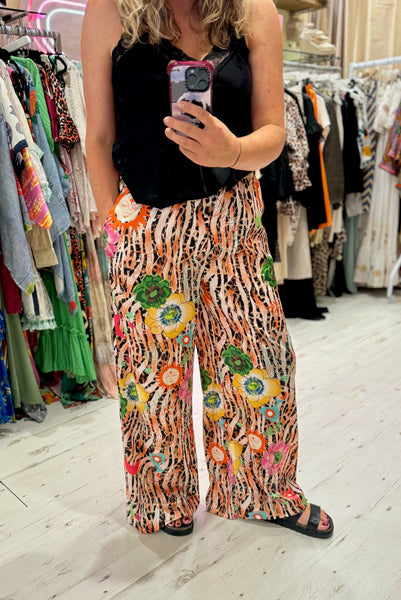 Zadie Animal Print Palazzo Pants | Tiger