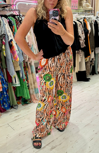 Zadie Animal Print Palazzo Pants | Tiger