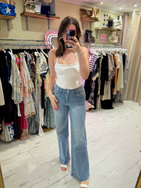 Toxik3 Veera Wide Leg Jeans | Light Denim