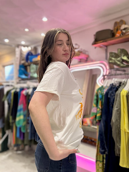 Here Comes The Sun Graphic Print Tee | White