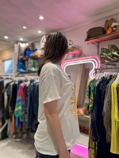 Here Comes The Sun Graphic Print Tee | White