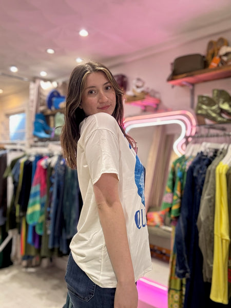Dancing Queen Graphic Print Tee | White