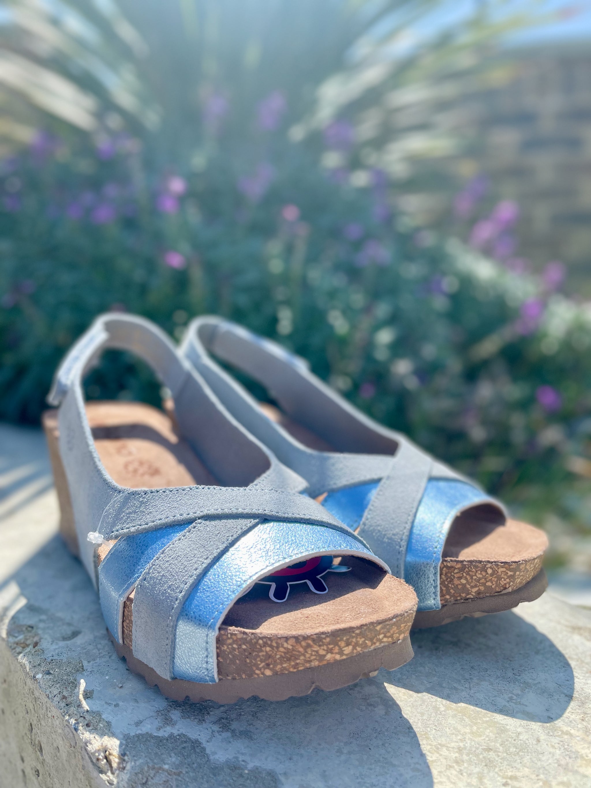 Blue wedge sandals uk sale