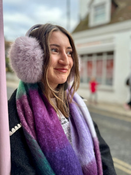 Luxury Fluffy Faux Fur Earmuffs | Pale Lilac