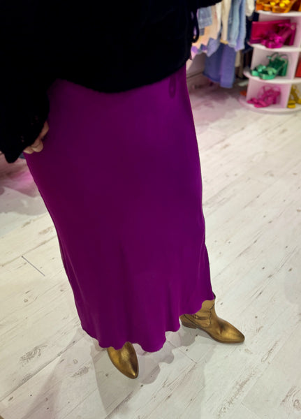 Aurora Satin Skirt | Bright Violet