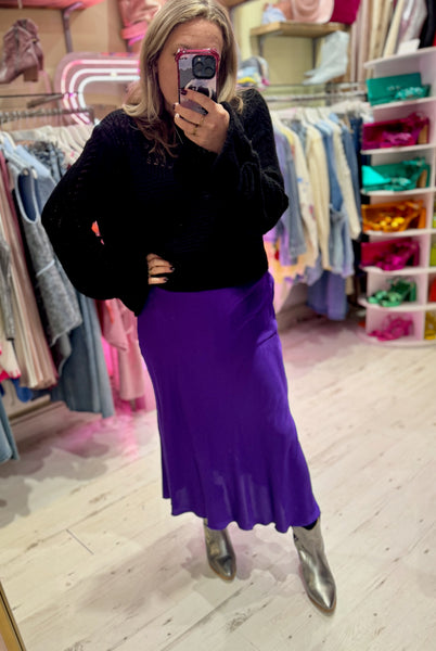 Aurora Satin Skirt | Rich Purple