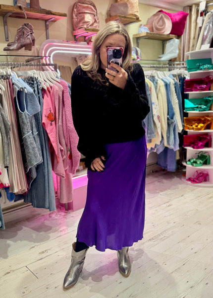 Aurora Satin Skirt | Rich Purple