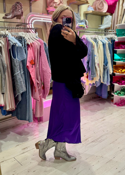 Aurora Satin Skirt | Rich Purple