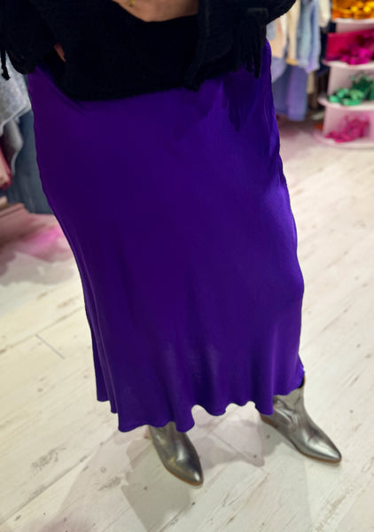 Aurora Satin Skirt | Rich Purple