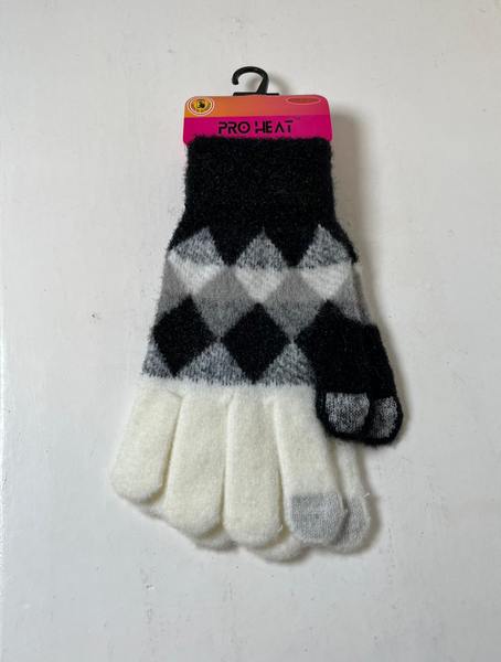 Diamond Print Soft Feel Gloves | Black