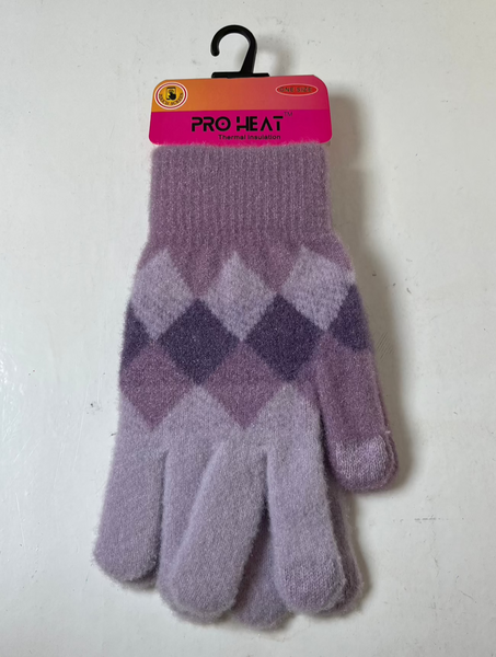 Diamond Print Soft Feel Gloves | Purple