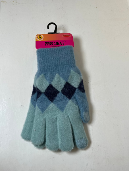 Diamond Print Soft Feel Gloves | Blue