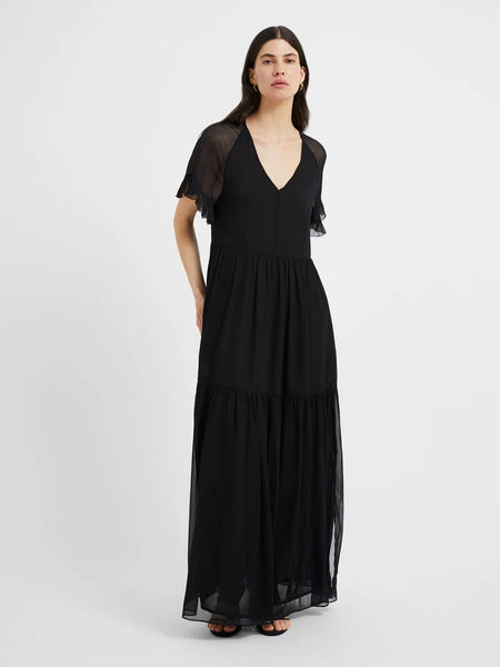 Gossamer Chiffon Tiered Maxi Dress | J1WAD | Black