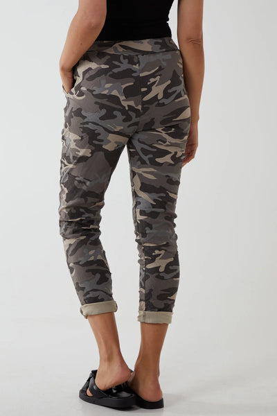 Magic Trousers | Camo Print Mocha