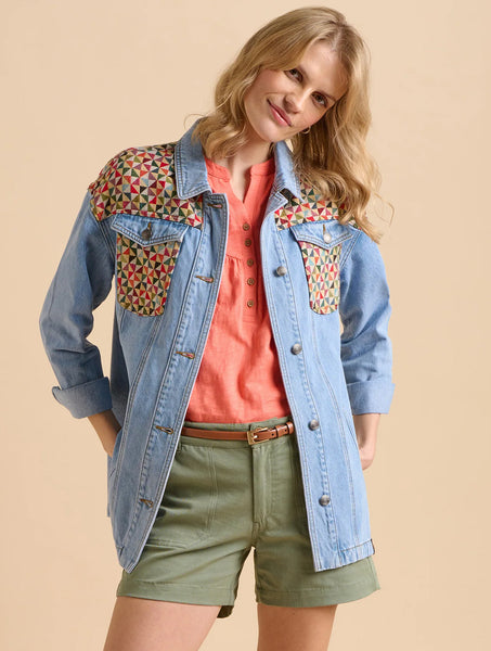 Patchwork Embroidered Denim Shirt