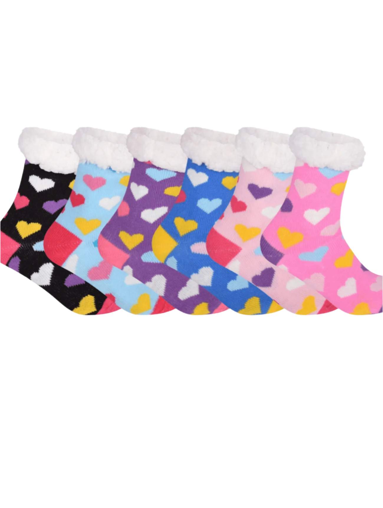 Padded Thermal Heat Fluffy Funky Heart Socks