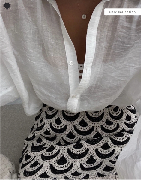 Crochet Mini Skirt | Black/Cream