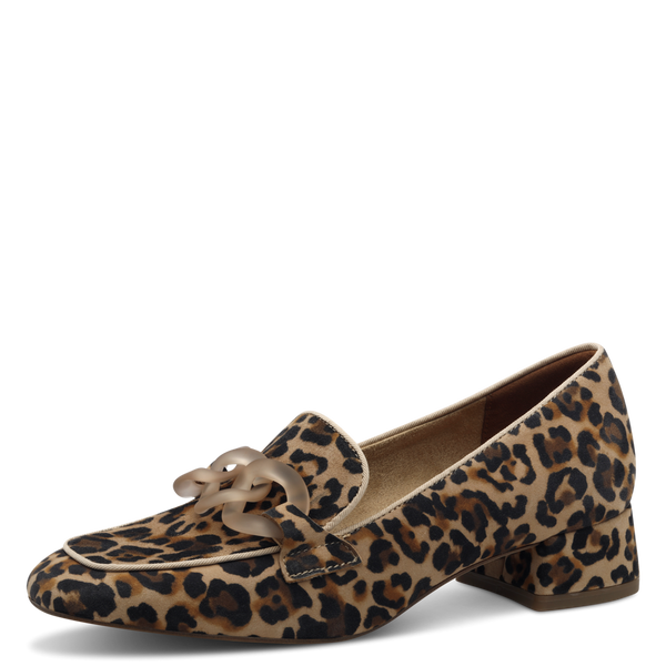 Tamaris | Leopard Heeled Loafer | 24305