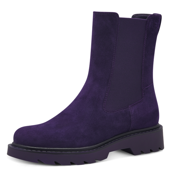 Tamaris Chunky Chelsea Ankle Boot | 25477 | Purple Nubuck