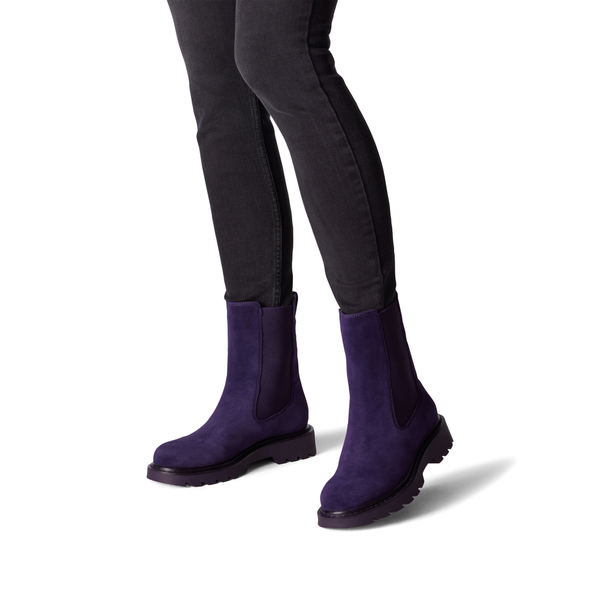 Tamaris Chunky Chelsea Ankle Boot | 25477 | Purple Nubuck