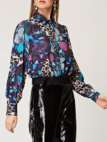 Printed Blouse with Wide Cuffs | Multi