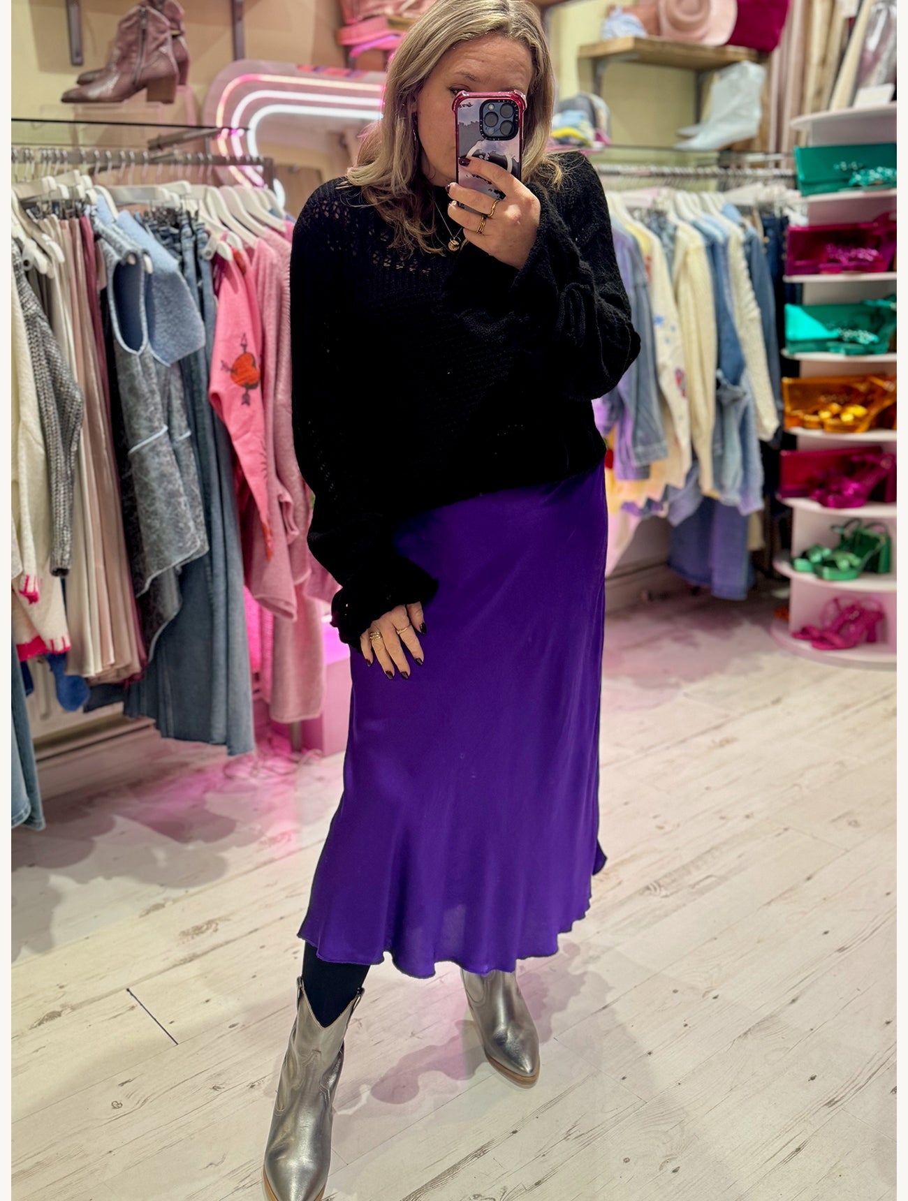 Aurora Satin Skirt | Rich Purple