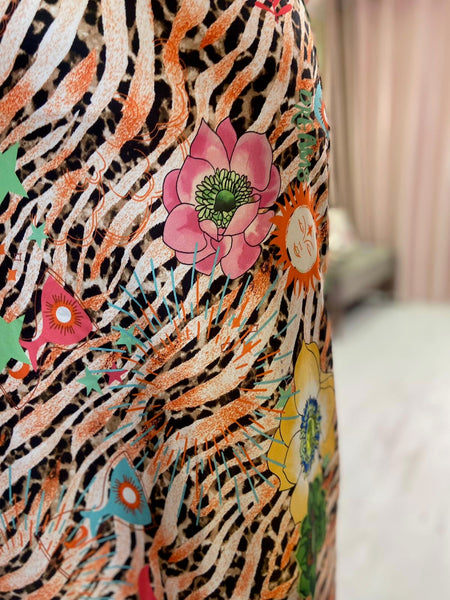 Zadie Animal Print Satin Skirt | Tiger