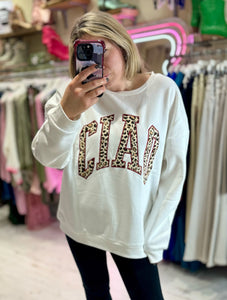 Ciao Oversized Crew Neck Sweatshirt | White