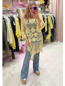 Crochet High/Low Top or Cover-up | Lemon Yellow