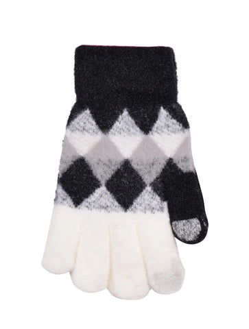 Diamond Print Soft Feel Gloves | Black