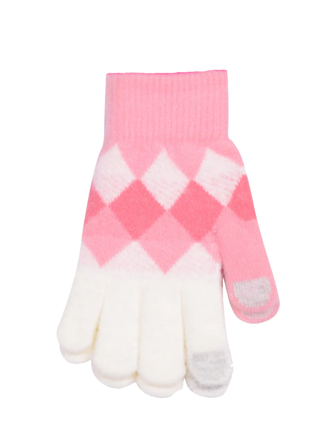 Diamond Print Soft Feel Gloves | Pink