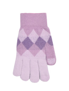 Diamond Print Soft Feel Gloves | Purple