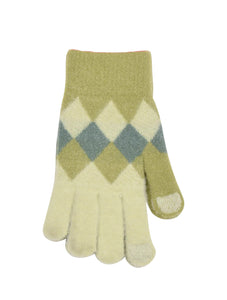 Diamond Print Soft Feel Gloves | Green