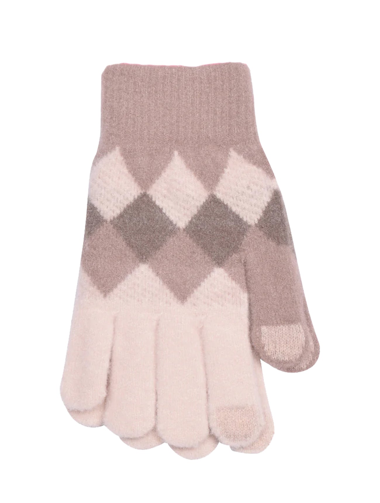 Diamond Print Soft Feel Gloves | Taupe