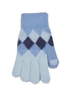 Diamond Print Soft Feel Gloves | Blue