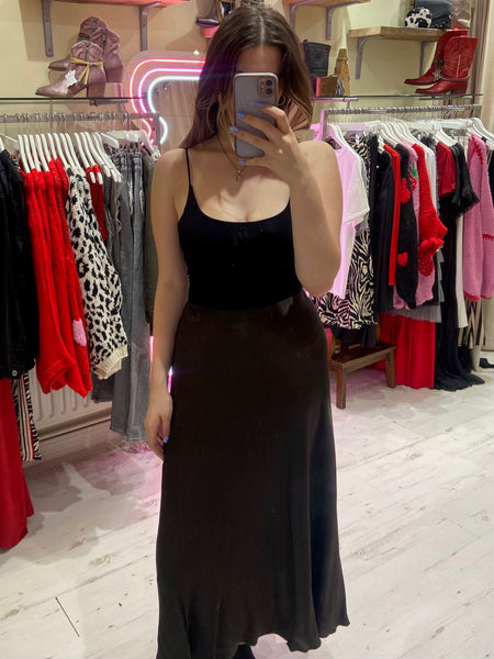 Aurora Satin Skirt | Chocolate Brown