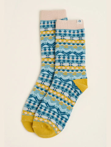 Fair Isle Fluffy Sock